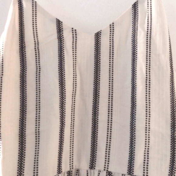 LOFT Boho Striped Sleeveless Romper Size Medium Neutral Minimalist - Picture 4 of 10